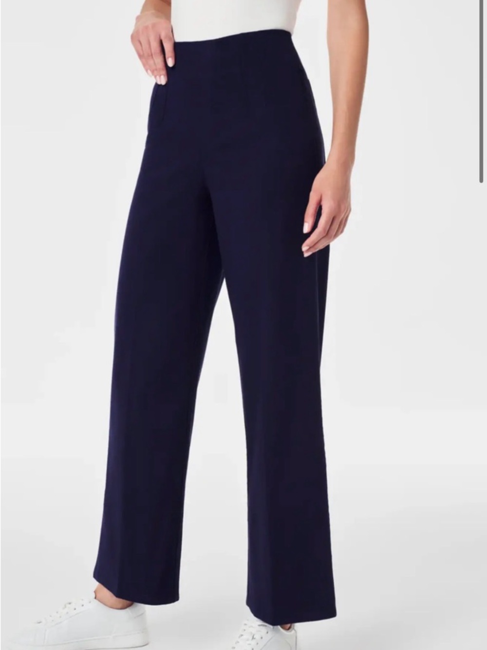 SPANX Stretch Cropped Wide Leg Pant Lapis Blue 1X